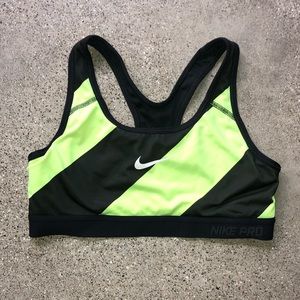Neon Yellow and Black Nike Bra